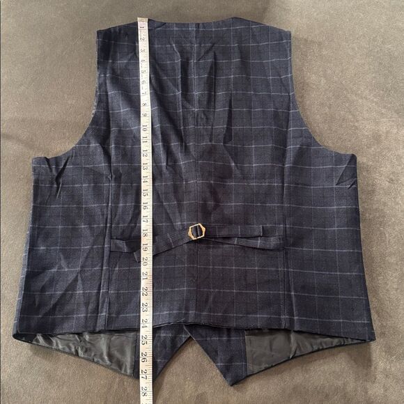 Men’s Plaid 3 Piece Slim Fit Formal Business Suit Jacket 44 Pants 40 NWT - Picture 10 of 15